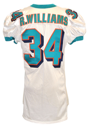 2003 Ricky Williams Miami Dolphins Game-Used Home Jersey (Repairs)