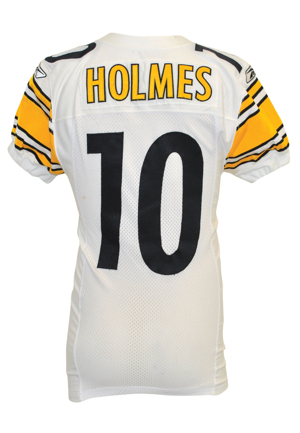 10/21/2007 Santonio Holmes Pittsburgh Steelers Game-Used Road Jersey