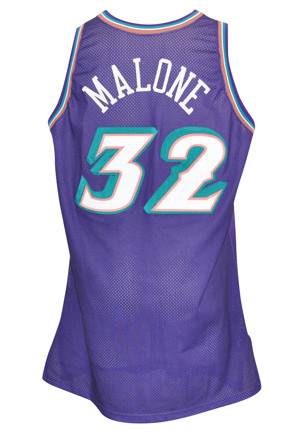1997-98 Karl Malone Utah Jazz Game-Used Road Jersey
