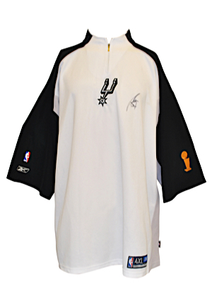 2004-05 San Antonio Spurs NBA Finals Player-Worn & Autographed Shooting Shirt Attributed To Tim Duncan (JSA • Championship Season)
