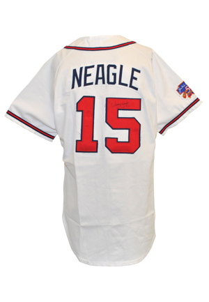 1997 Denny Neagle Atlanta Braves Game-Used & Autographed Home Jersey (JSA)
