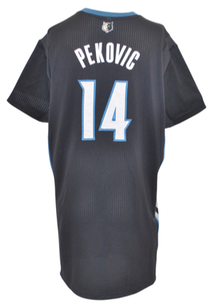 2013-14 Nikola Pekovic Minnesota Timberwolves Game-Used Uniform (2)(Equipment Manager LOA)