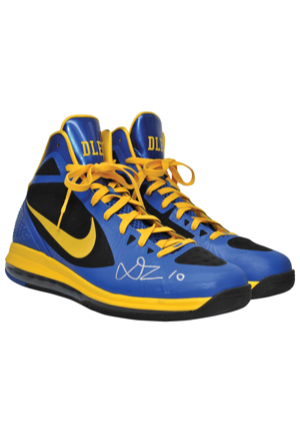 Golden State Warriors Game-Used & Autographed Sneakers — 2012-13 David Lee & 2010-11 Monta Ellis (2)(JSA)