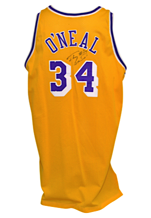 1996-97 Shaquille ONeal Los Angeles Lakers Game-Used & Autographed Home Jersey (Full JSA LOA)