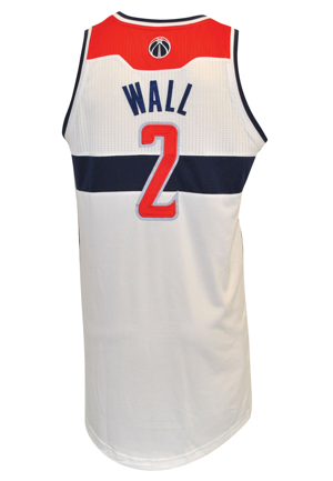 2/8/2013 John Wall Washington Wizards Game-Used Home Jersey (NBA LOA • Built-In Mic Pocket • Photo-Matched)