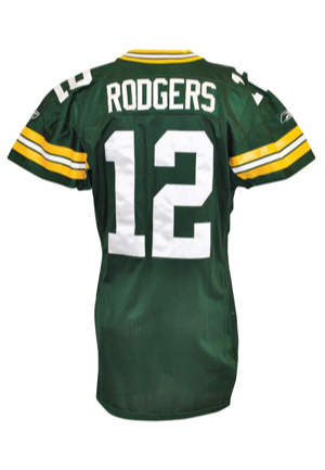 2005 Aaron Rodgers Rookie Green Bay Packers Home Game Jersey