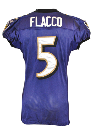 2011 Joe Flacco Baltimore Ravens Home Game Jersey