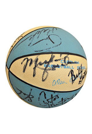 1983-84 University Of North Carolina Tar Heels Autographed Basketball Featuring Michael Jordan & Dean Smith (Full JSA LOA • ACC Champions)