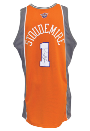 2005-06 Amare Stoudemire Phoenix Suns Game-Used & Autographed Road Jersey (Full JSA LOA)