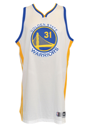 4/16/2016 Festus Ezeli Golden State Warriors NBA Playoffs Game-Used Home Jersey (NBA LOA • 73-9 Season)