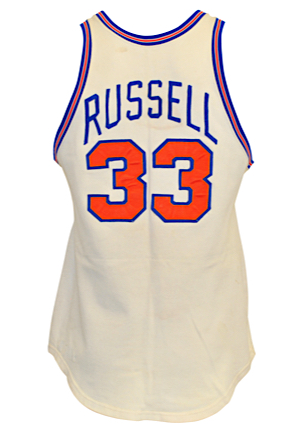 1969-70 Cazzie Russell New York Knicks Game-Used Home Uniform (2)(Championship Season • Name Sewn In Trunks)