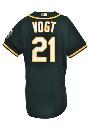 8/3/2015 Stephen Vogt Oakland Athletics Game-Used Home Jersey (MLB Hologram)