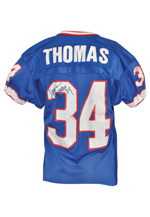 1/30/1994 Thurman Thomas Buffalo Bills Super Bowl XXVIII Game-Used & Autographed Jersey (Full JSA LOA • Photo-Matched • Repairs)