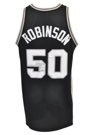 1999-2000 David Robinson San Antonio Spurs Game-Used & Autographed Road Jersey (Full JSA LOA • Photo-Matched)