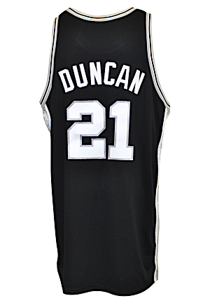 2000-01 Tim Duncan San Antonio Spurs Game-Used Road Jersey