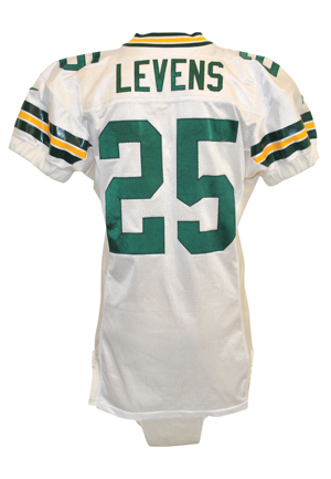 1999 Dorsey Levens Green Bay Packers Game-Used Road Jersey (Repairs)