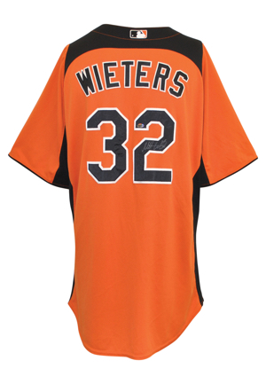 2015 Baltimore Orioles Player-Worn Batting Practice Autographed Jerseys — Chris Davis & Matt Wieters (2)(JSA)