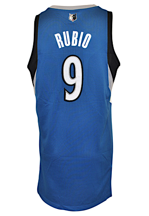 2013-14 Ricky Rubio Minnesota Timberwolves Game-Used Road Uniform (2)(Equipment Manager LOA)