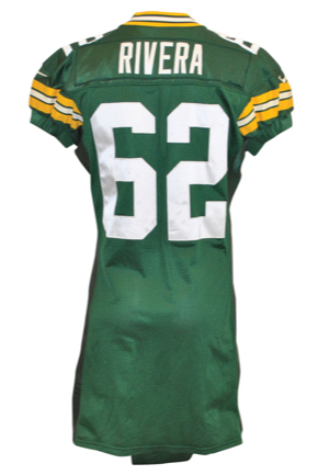 1996-97 Marco Rivera Rookie Green Bay Packers Game-Used Home Jersey (Championship Season • Repair)