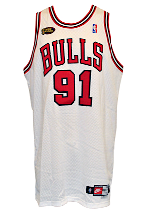 1996-97 Dennis Rodman Chicago Bulls NBA Finals Home Game Jersey (Nike Executive LOA)