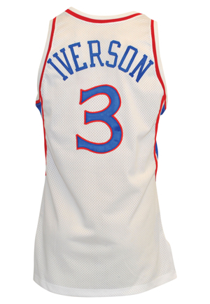 1996-97 Allen Iverson Rookie Philadelphia 76ers Game-Used Home Jersey (Rookie of the Year)