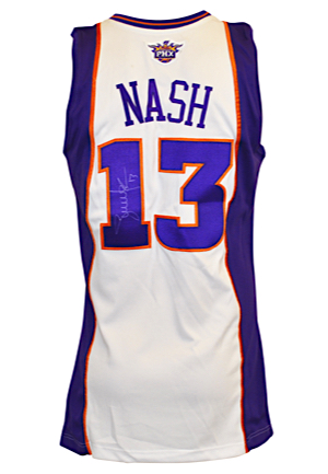 2007-08 Steve Nash Phoenix Suns Game-Used & Autographed Home Jersey (JSA)