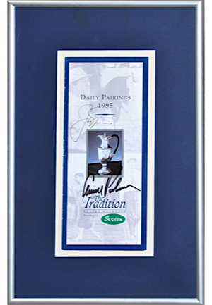 Framed 1995 Arnold Palmer & Jack Nicklaus Signed Program (JSA)