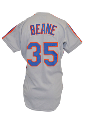 1985 Billy Beane New York Mets Game-Used Road Jersey