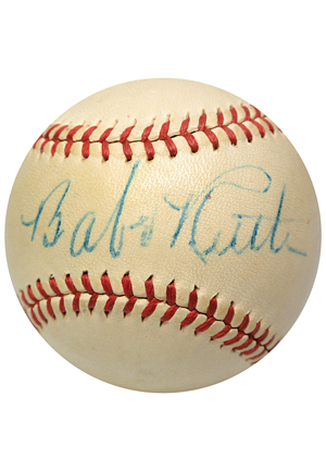 High Grade Babe Ruth Single-Signed Official American League Baseball (Full JSA LOA • PSA/DNA Sig Grade 9)