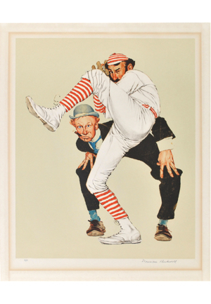 Original Norman Rockwell Lithograph "The Wind Up" (Art Gallery COA • Limited Edition Artist Proof)