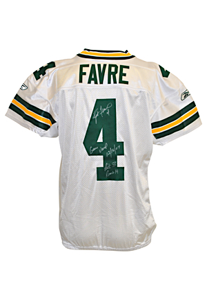 12/16/07 Brett Favre Green Bay Packers Game-Used & Autographed Road Jersey (JSA • Favre LOA & Photo • Career TD #440 • Photo-Matched)