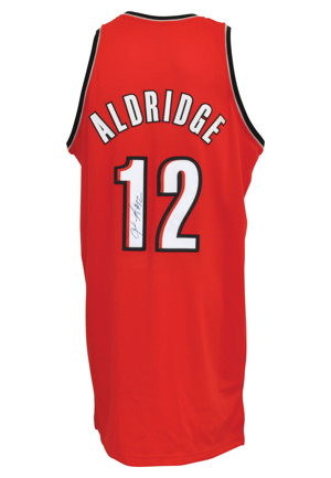 2008-09 LaMarcus Aldridge Portland Trail Blazers Game-Used & Autographed Alternate Jersey (JSA)
