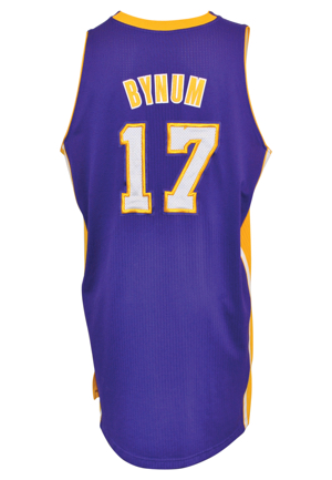 2010-11 Andrew Bynum Los Angeles Lakers Game-Used Road Jersey