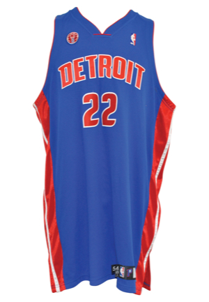 Detroit Pistons Game-Used Road Jerseys — 2005-06 Rasheed Wallace & 2008-09 Tayshaun Prince (2)