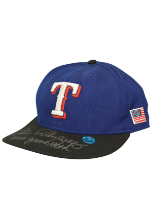 Alex Rodriguez Game-Used Texas Rangers Items – Wristbands, Autographed Batting Gloves & Autographed Cap From AL MVP Season (3)(JSA • Alex Rodriguez COA)