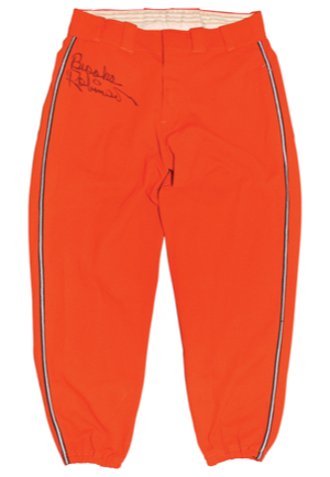 Late 1970s Baltimore Orioles Team-Issued Pants Autographed By Brooks Robinson (JSA • Rare “Brooks Robinson Sporting Goods” Tag)