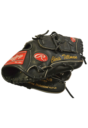 2008 Chris Tillman Pre-Rookie Game-Used & Autographed Glove (JSA)