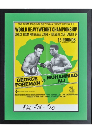 Muhammad Ali & George Foreman "Rumble In The Jungle" Framed Fight Poster