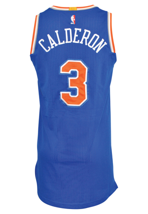 3/24/2016 Jose Calderon New York Knicks Nueva York Game-Used Home Jersey (Steiner Sports LOA)