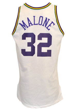 1995-96 Karl Malone Game-Used Home Jersey (Sourced From Former Jazz Employee)