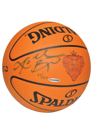 Kobe Bryant Autographed Laser Engraved Logo Basketball (Upper Deck LOA)