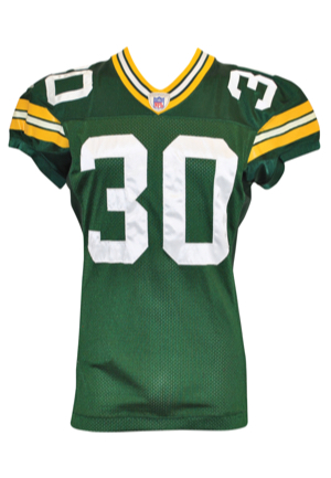 2005 Ahman Green Green Bay Packers Game-Used Home Jersey (Pounded • Repairs)