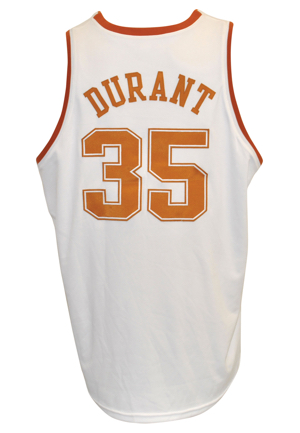 2006-07 Kevin Durant Texas Longhorns Game-Used & Autographed Home Jersey (Full JSA LOA • First Freshman To Win Naismith College Player of the Year • Originally Sourced From Durant)