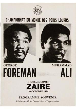 1974 Muhammad Ali Vs. George Foreman "Rumble In The Jungle" Program & Ticket Stub (2)
