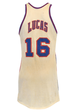 Mid 1960s Jerry Lucas Cincinnati Royals Game-Used Home Jersey (Scarce Home Example Affixed w. Local "Brendamour" Distributor Tag)