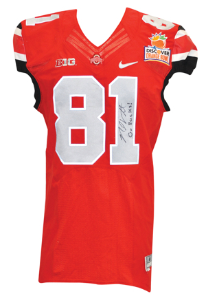 1/3/2014 Nick Vannett Ohio State Buckeyes Game-Used & Autographed Orange Bowl Uniform (2)(JSA • Sourced From Vannett)