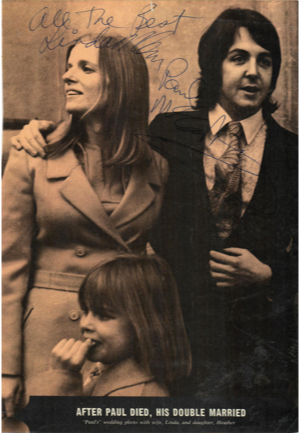 Paul & Linda McCartney Autographed Wedding Photo (JSA)