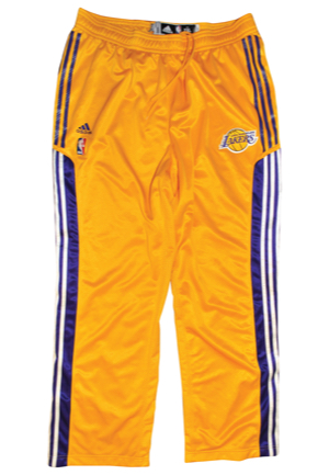 2002-03 & 2010-11 Kobe Bryant Los Angeles Lakers Player-Worn Warm-Up Home Pants (2)(D.C. Sports LOAs)