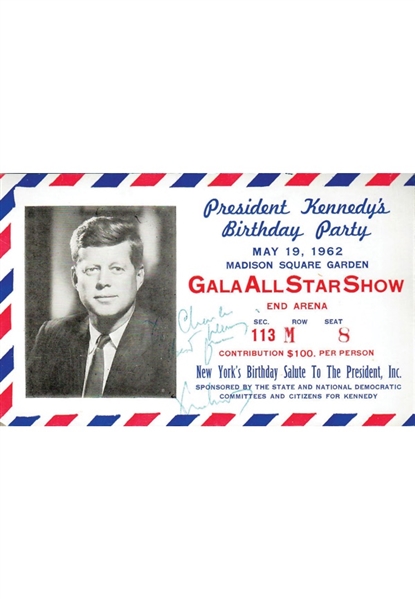 5/19/1962 John F. Kennedy Signed Gala All Star Show Birthday Invitation & Program Related Materials (Full JSA LOA)