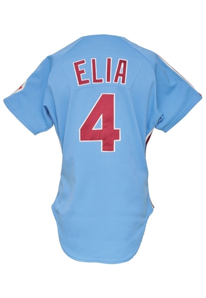 1988 Lee Elia Philadelphia Phillies Managers Worn Road Uniform (2)(Elia LOA On Phillies Letterhead)